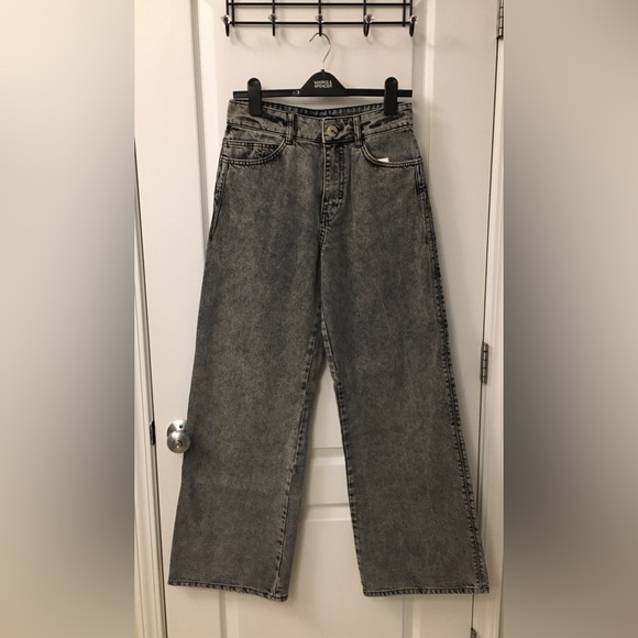 Zara Grey Wide Leg Jeans - Picture 1 of 13